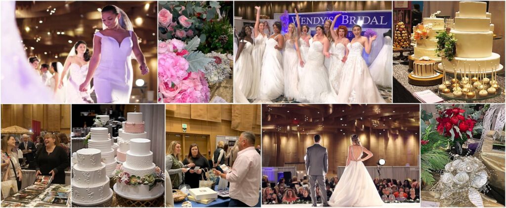 Collage of wedding convention photos